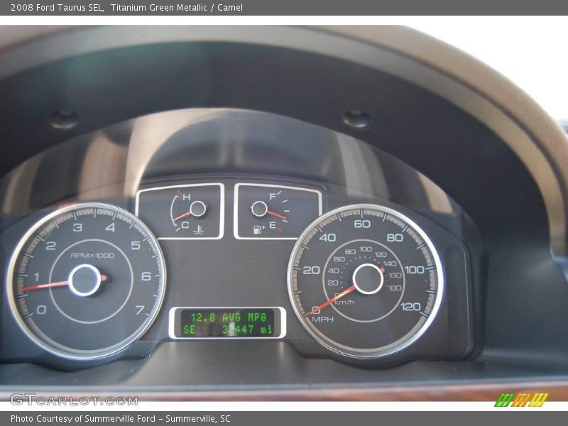 Titanium Green Metallic / Camel 2008 Ford Taurus SEL