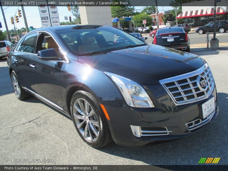 Sapphire Blue Metallic / Caramel/Jet Black 2013 Cadillac XTS Luxury AWD