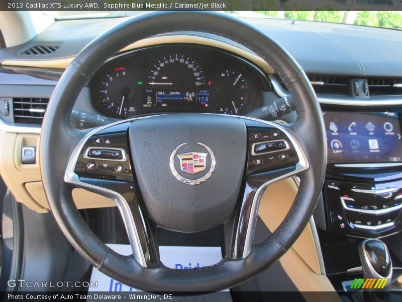 Sapphire Blue Metallic / Caramel/Jet Black 2013 Cadillac XTS Luxury AWD