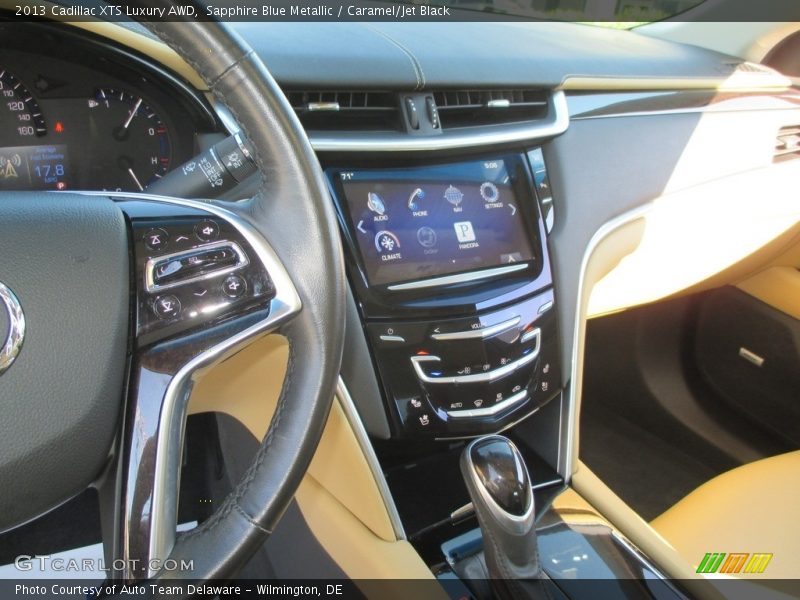 Sapphire Blue Metallic / Caramel/Jet Black 2013 Cadillac XTS Luxury AWD