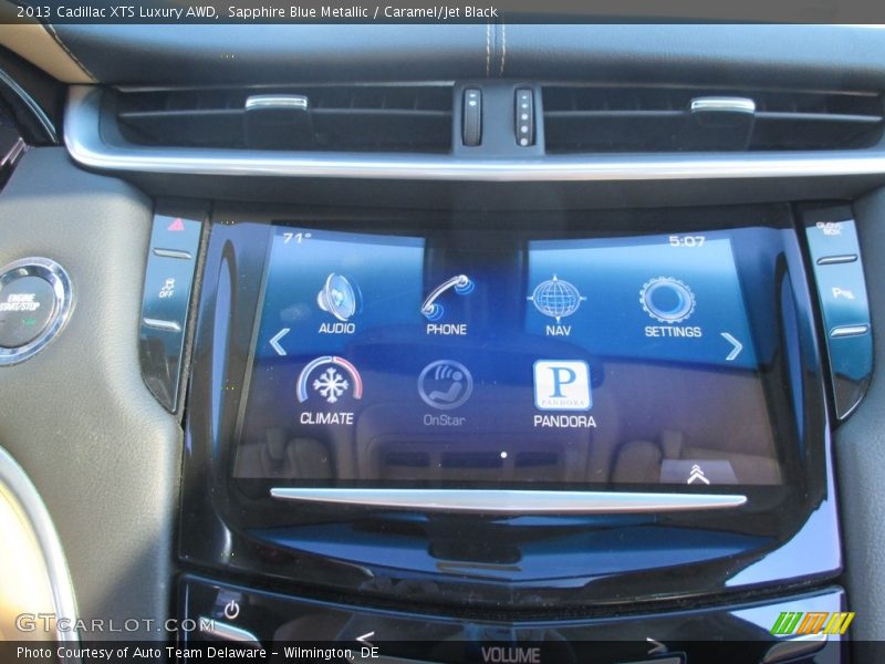 Sapphire Blue Metallic / Caramel/Jet Black 2013 Cadillac XTS Luxury AWD