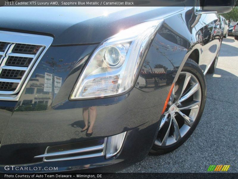 Sapphire Blue Metallic / Caramel/Jet Black 2013 Cadillac XTS Luxury AWD