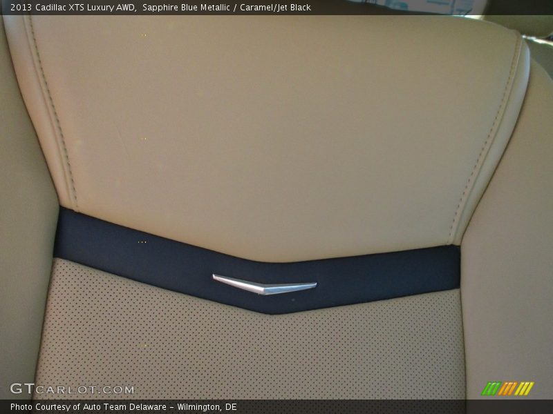 Sapphire Blue Metallic / Caramel/Jet Black 2013 Cadillac XTS Luxury AWD