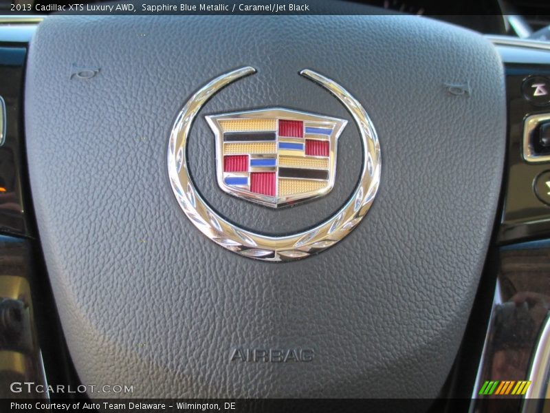 Sapphire Blue Metallic / Caramel/Jet Black 2013 Cadillac XTS Luxury AWD
