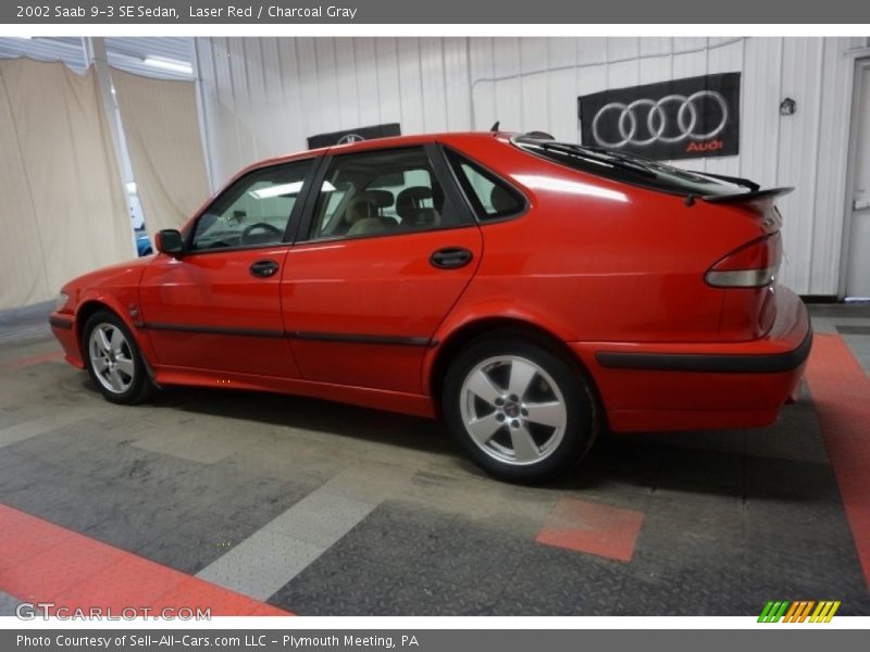Laser Red / Charcoal Gray 2002 Saab 9-3 SE Sedan