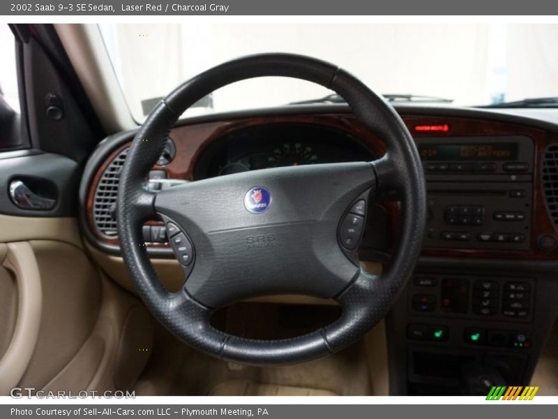 Laser Red / Charcoal Gray 2002 Saab 9-3 SE Sedan
