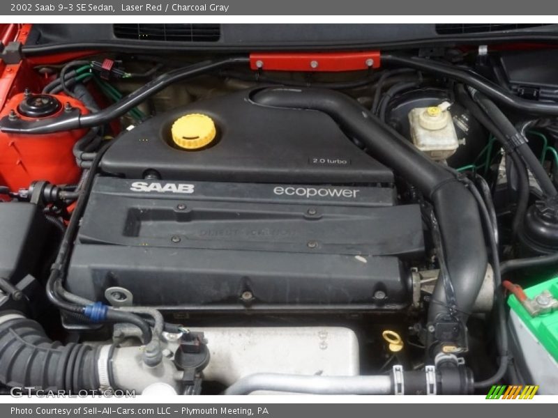 Laser Red / Charcoal Gray 2002 Saab 9-3 SE Sedan