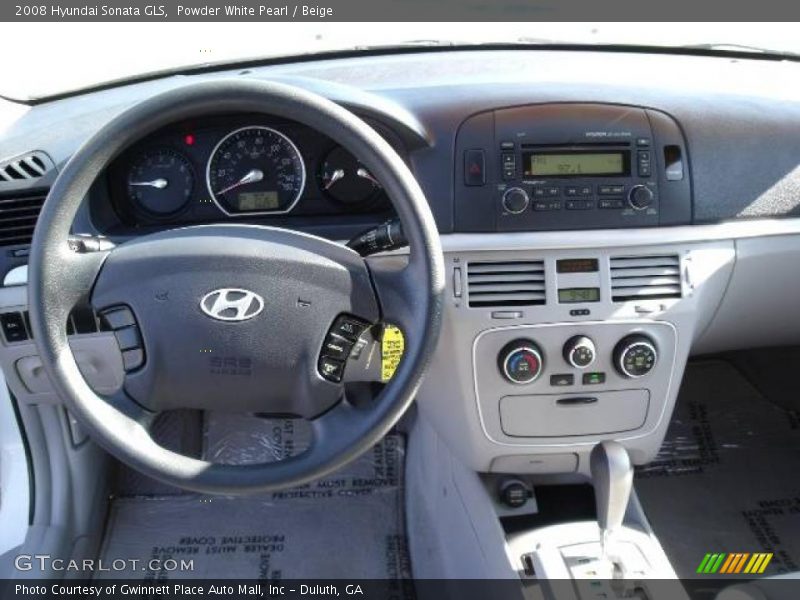 Powder White Pearl / Beige 2008 Hyundai Sonata GLS