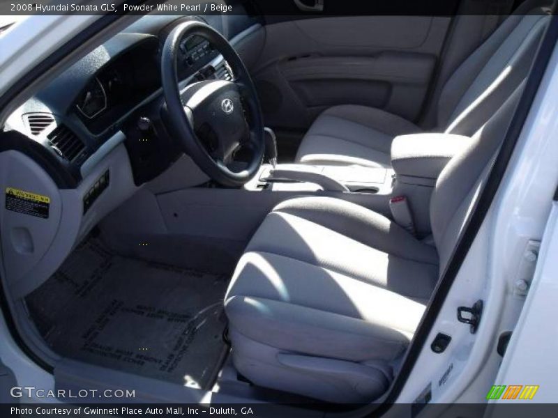 Powder White Pearl / Beige 2008 Hyundai Sonata GLS