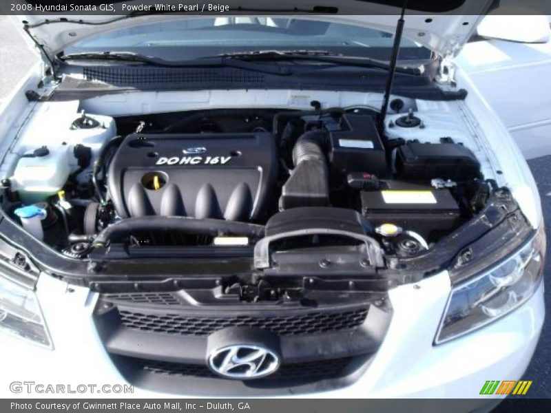 Powder White Pearl / Beige 2008 Hyundai Sonata GLS
