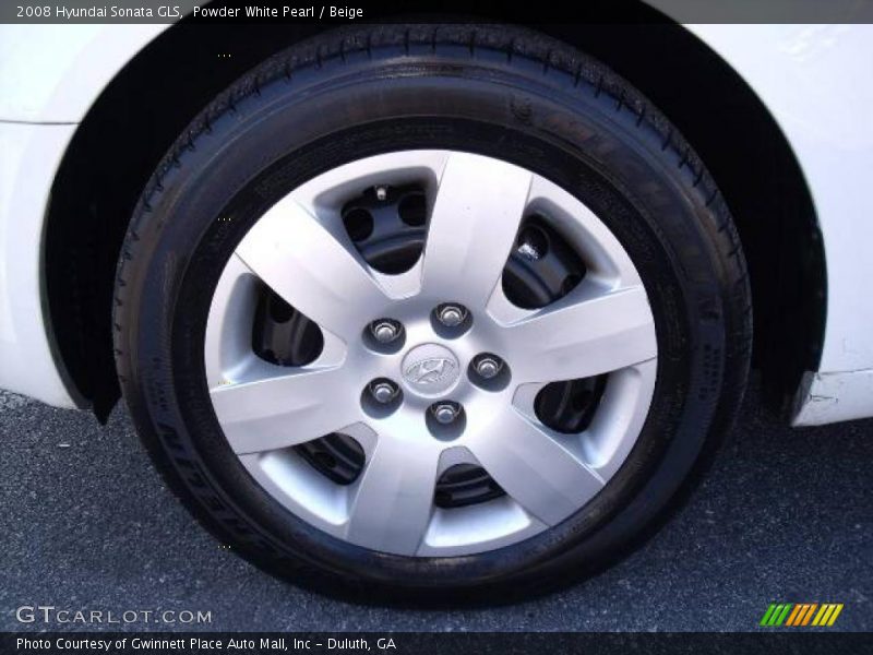 Powder White Pearl / Beige 2008 Hyundai Sonata GLS