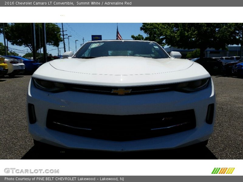 Summit White / Adrenaline Red 2016 Chevrolet Camaro LT Convertible