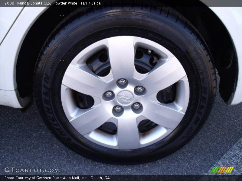 Powder White Pearl / Beige 2008 Hyundai Sonata GLS