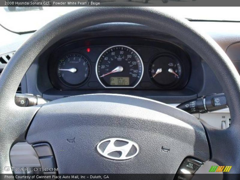 Powder White Pearl / Beige 2008 Hyundai Sonata GLS
