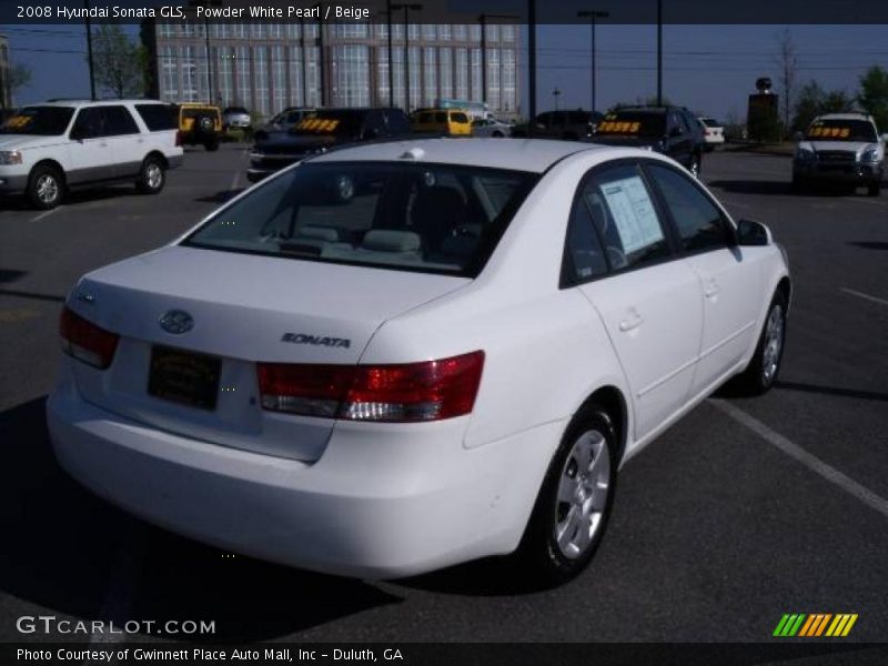 Powder White Pearl / Beige 2008 Hyundai Sonata GLS