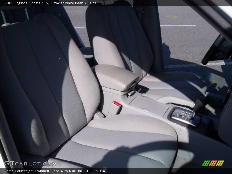 Powder White Pearl / Beige 2008 Hyundai Sonata GLS