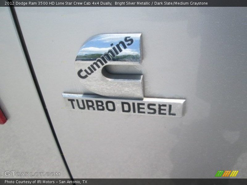 Bright Silver Metallic / Dark Slate/Medium Graystone 2012 Dodge Ram 3500 HD Lone Star Crew Cab 4x4 Dually