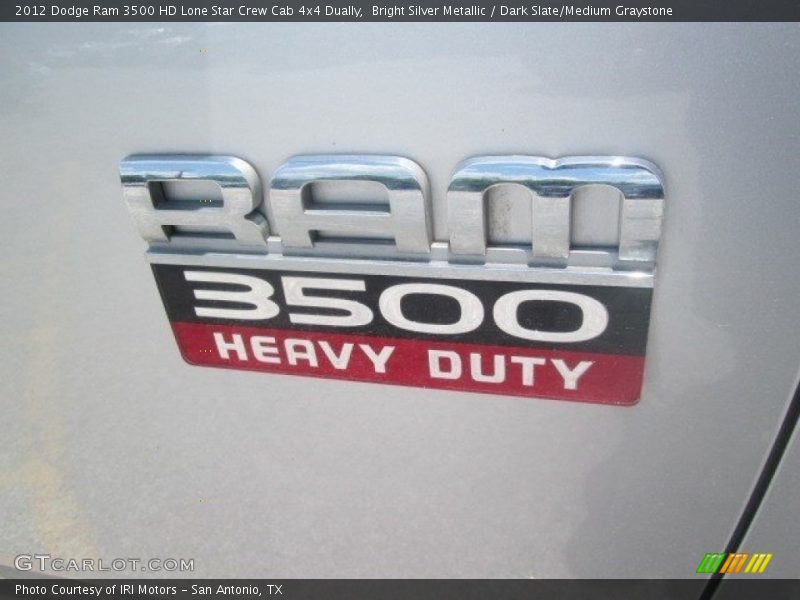 Bright Silver Metallic / Dark Slate/Medium Graystone 2012 Dodge Ram 3500 HD Lone Star Crew Cab 4x4 Dually