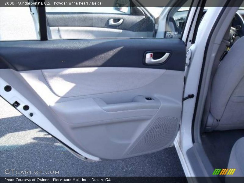 Powder White Pearl / Beige 2008 Hyundai Sonata GLS