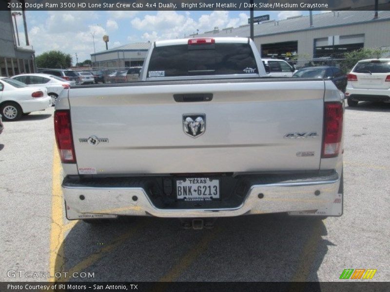 Bright Silver Metallic / Dark Slate/Medium Graystone 2012 Dodge Ram 3500 HD Lone Star Crew Cab 4x4 Dually