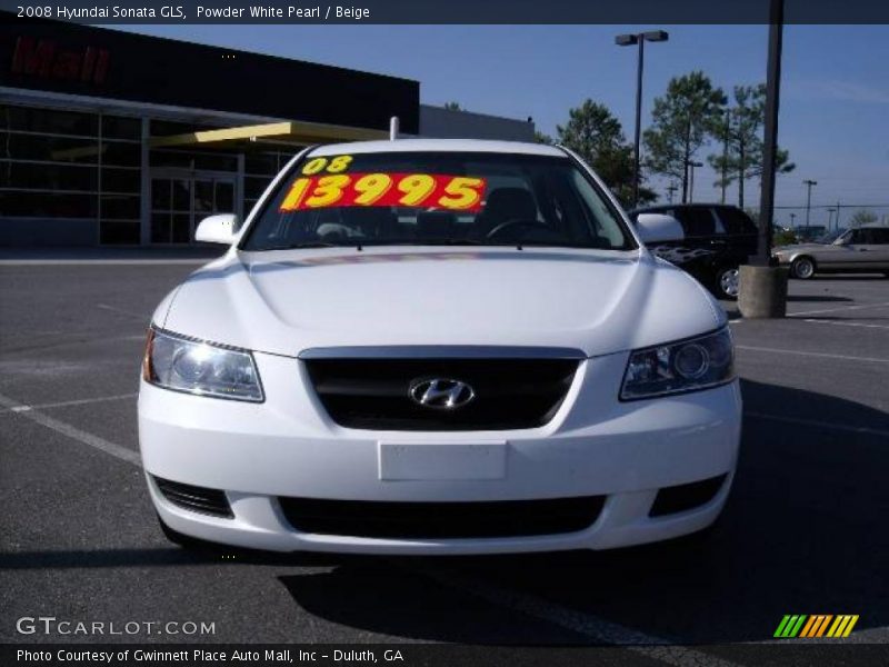 Powder White Pearl / Beige 2008 Hyundai Sonata GLS