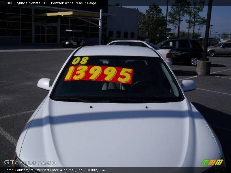 Powder White Pearl / Beige 2008 Hyundai Sonata GLS