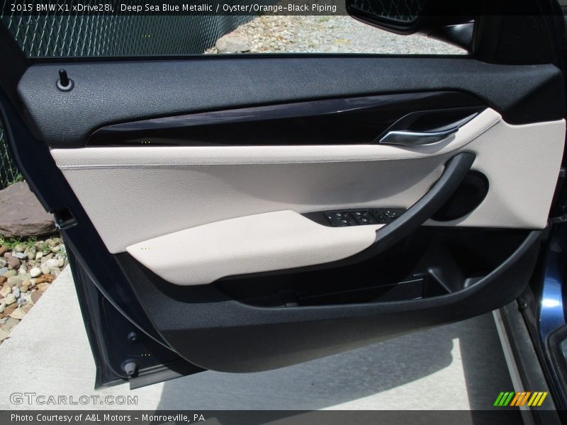 Deep Sea Blue Metallic / Oyster/Orange-Black Piping 2015 BMW X1 xDrive28i