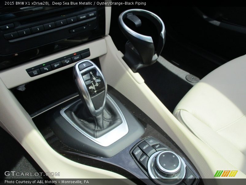 Deep Sea Blue Metallic / Oyster/Orange-Black Piping 2015 BMW X1 xDrive28i