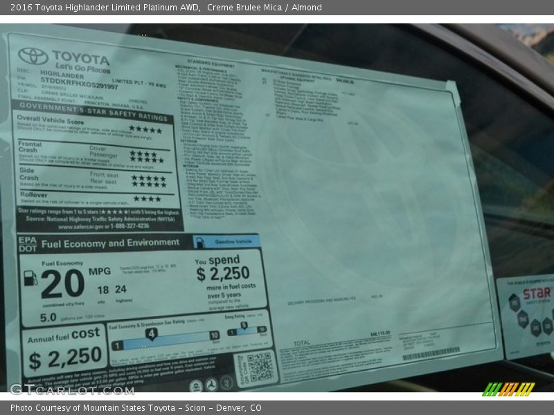 Creme Brulee Mica / Almond 2016 Toyota Highlander Limited Platinum AWD