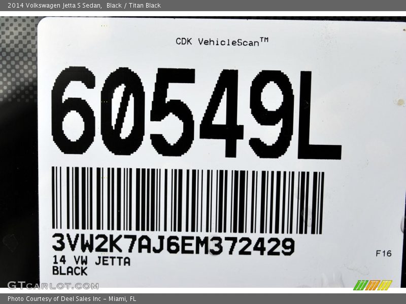 Black / Titan Black 2014 Volkswagen Jetta S Sedan