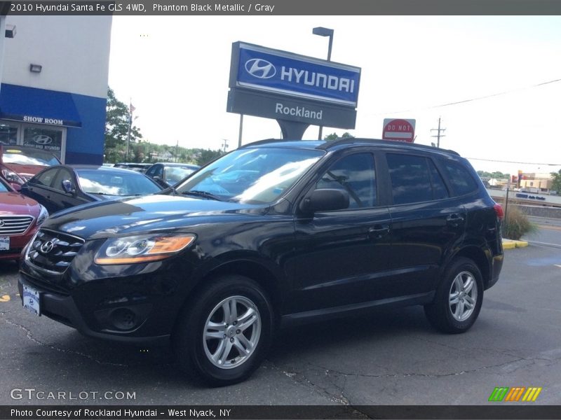 Phantom Black Metallic / Gray 2010 Hyundai Santa Fe GLS 4WD