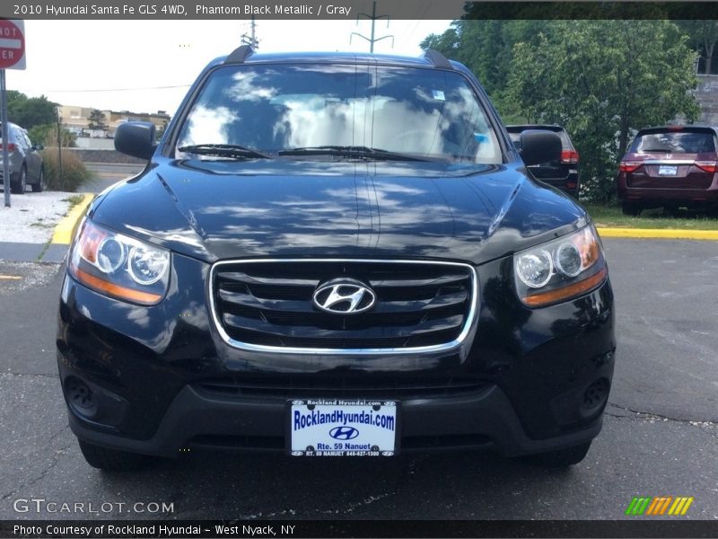 Phantom Black Metallic / Gray 2010 Hyundai Santa Fe GLS 4WD