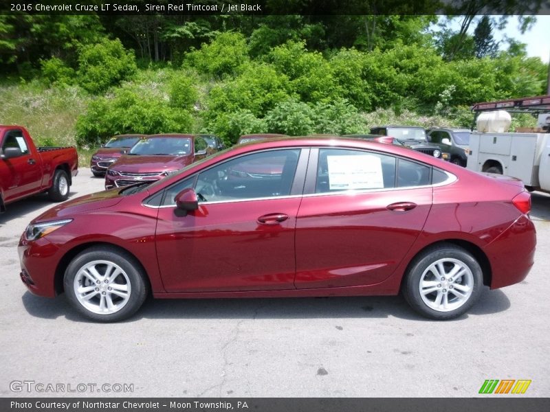 Siren Red Tintcoat / Jet Black 2016 Chevrolet Cruze LT Sedan