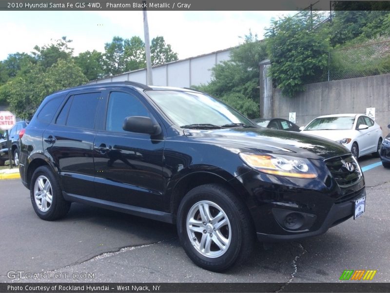 Phantom Black Metallic / Gray 2010 Hyundai Santa Fe GLS 4WD
