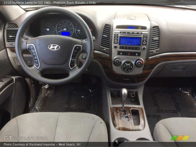 Phantom Black Metallic / Gray 2010 Hyundai Santa Fe GLS 4WD
