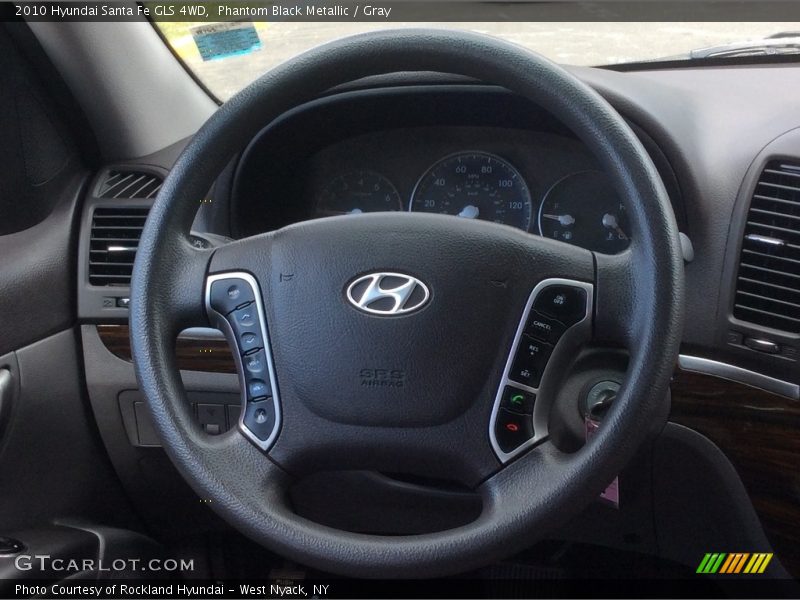 Phantom Black Metallic / Gray 2010 Hyundai Santa Fe GLS 4WD