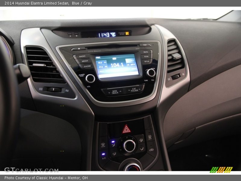 Blue / Gray 2014 Hyundai Elantra Limited Sedan