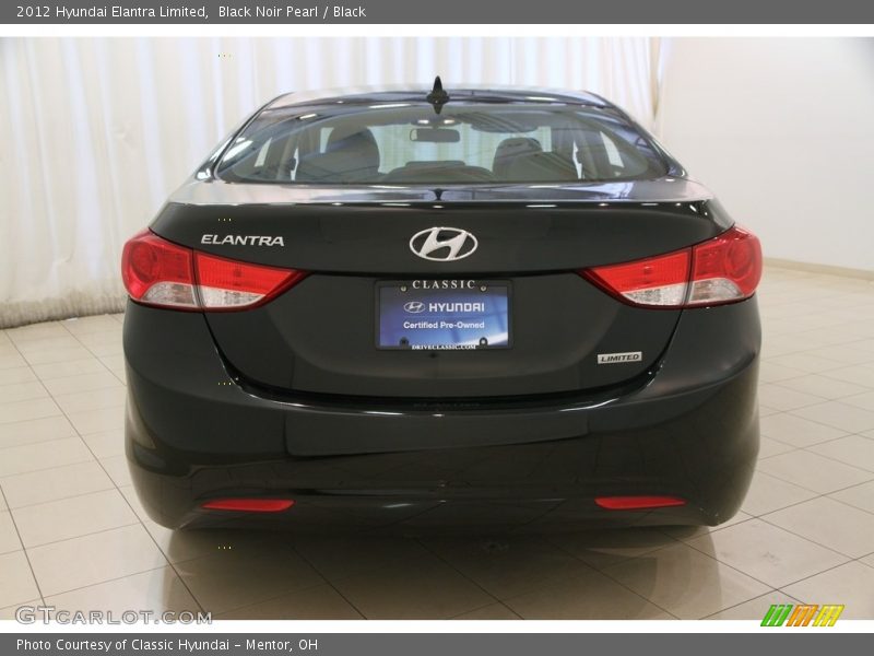 Black Noir Pearl / Black 2012 Hyundai Elantra Limited