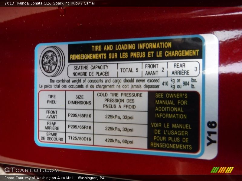 Sparkling Ruby / Camel 2013 Hyundai Sonata GLS