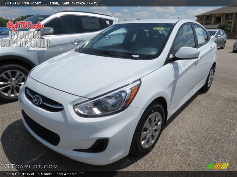 Century White / Gray 2016 Hyundai Accent SE Sedan
