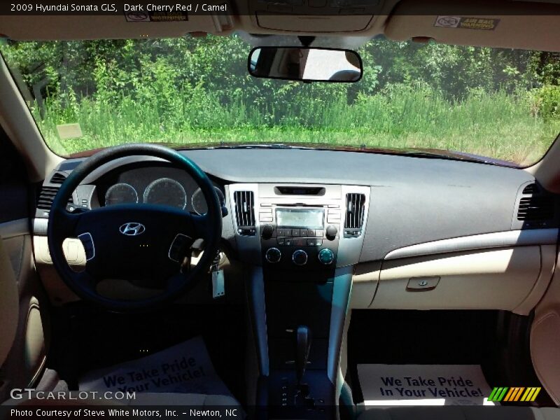 Dark Cherry Red / Camel 2009 Hyundai Sonata GLS