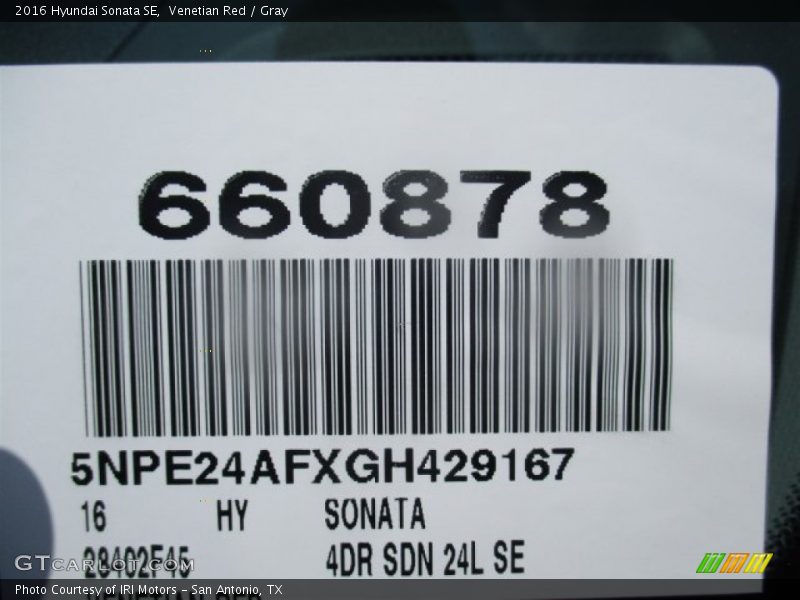 Venetian Red / Gray 2016 Hyundai Sonata SE