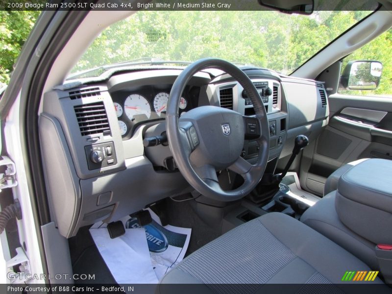 Bright White / Medium Slate Gray 2009 Dodge Ram 2500 SLT Quad Cab 4x4