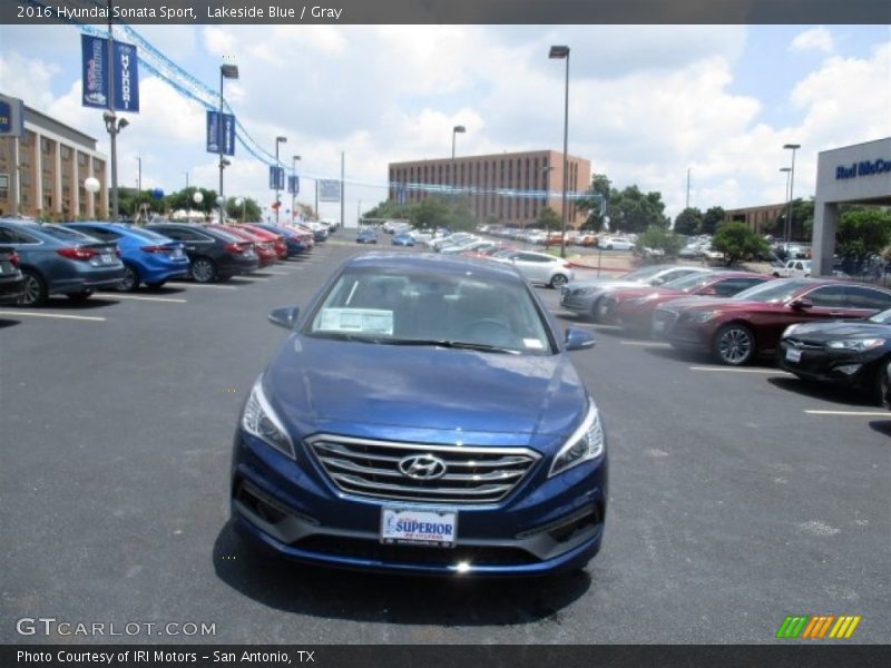 Lakeside Blue / Gray 2016 Hyundai Sonata Sport