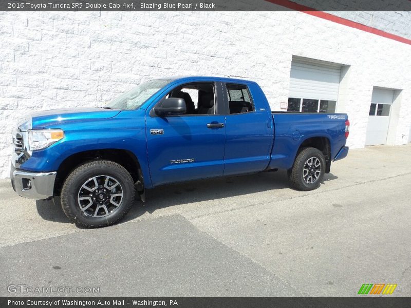 Blazing Blue Pearl / Black 2016 Toyota Tundra SR5 Double Cab 4x4