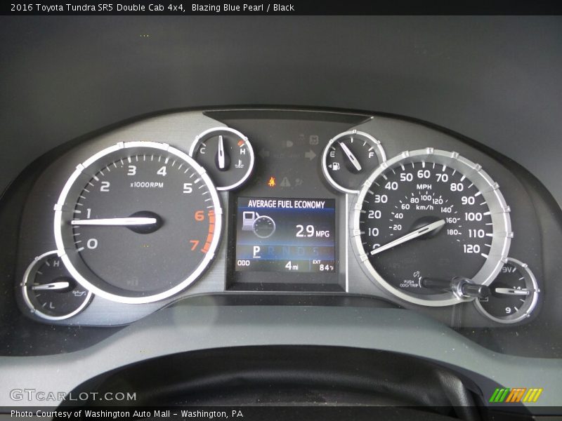 Blazing Blue Pearl / Black 2016 Toyota Tundra SR5 Double Cab 4x4