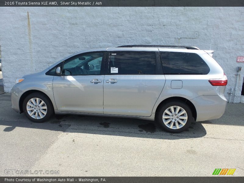Silver Sky Metallic / Ash 2016 Toyota Sienna XLE AWD