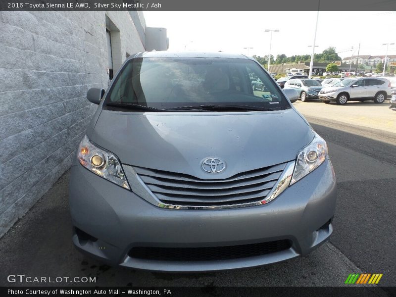 Silver Sky Metallic / Ash 2016 Toyota Sienna LE AWD