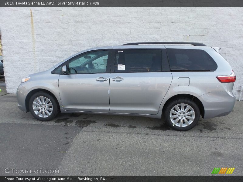 Silver Sky Metallic / Ash 2016 Toyota Sienna LE AWD