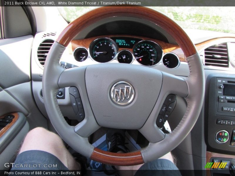 White Diamond Tricoat / Titanium/Dark Titanium 2011 Buick Enclave CXL AWD